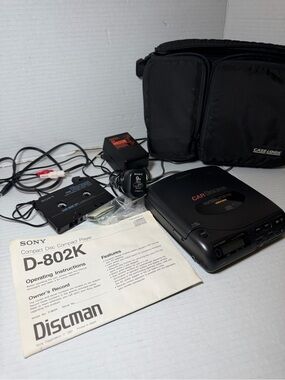 Vintage Sony Car Discman D-802K Portable CD Player Tested  Works